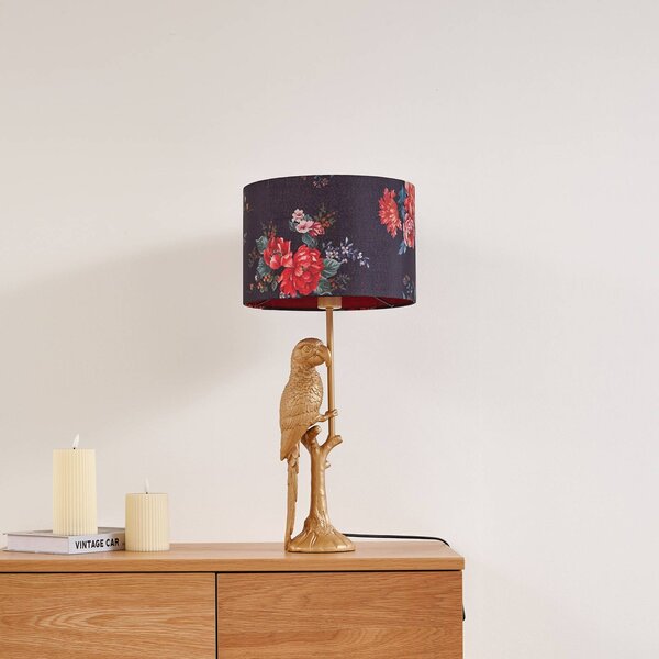 Lampa stołowa Marula Lindby, mosiężny / złoty, salon / jadalnia, tkanina / materiał / jedwab, nowoczesny