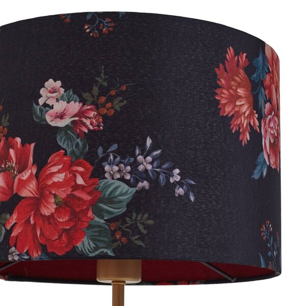 Lampa stołowa Marula Lindby, mosiężny / złoty, salon / jadalnia, tkanina / materiał / jedwab, nowoczesny