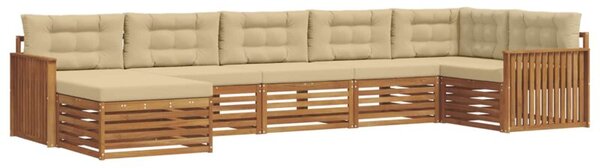 Zestaw mebli ogrodowych z litego drewna akacjowego z poduszkami - elegancki i trwały design na taras i do ogrodu