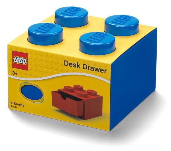 Niebieski pojemnik z szufladką LEGO®, 15x16 cm