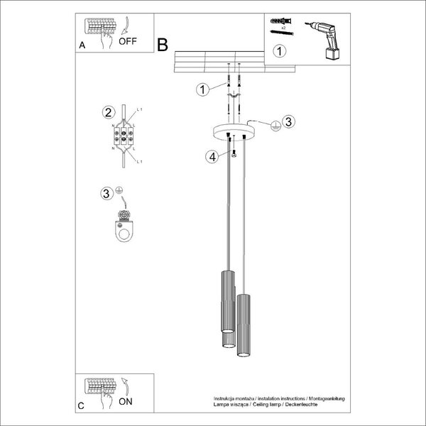 Ceglasta lampa wisząca ø 19,5 cm Gleam – Sollux