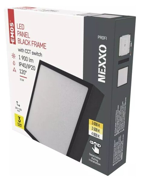 Lampa sufitowa LED w kolorze matowej czerni 22.5x22.5 cm Nexxo – EMOS