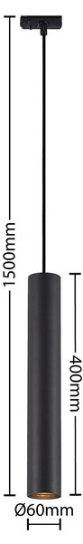 Lampa wisząca Lindby Linaro, 40 cm, czarna, 1-fazowa, GU10 Linaro, czarny, salon / jadalnia, metal, nowoczesny