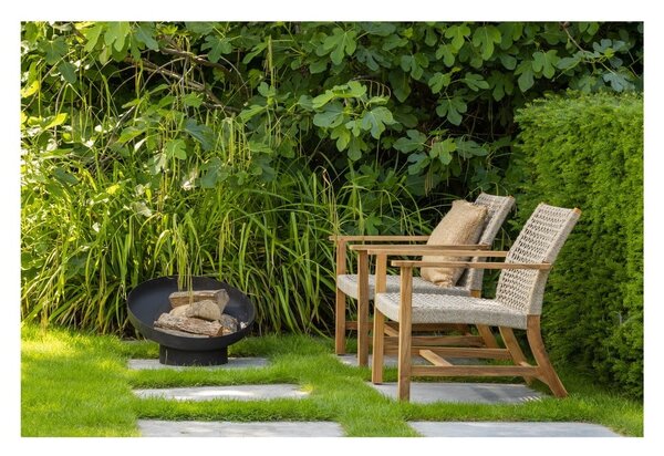 Beżowo-naturalny drewniany fotel ogrodowy Copper – Exotan