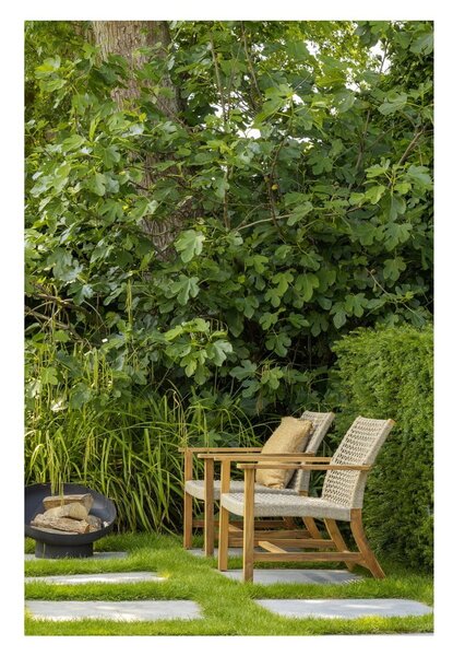 Beżowo-naturalny drewniany fotel ogrodowy Copper – Exotan