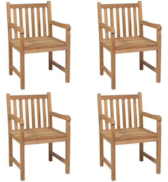 Krzesła ogrodowe, 4 szt., lite drewno tekowe