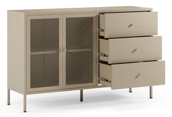 Kremowa metalowa komoda 140x90x40 cm Fayna – Marckeric