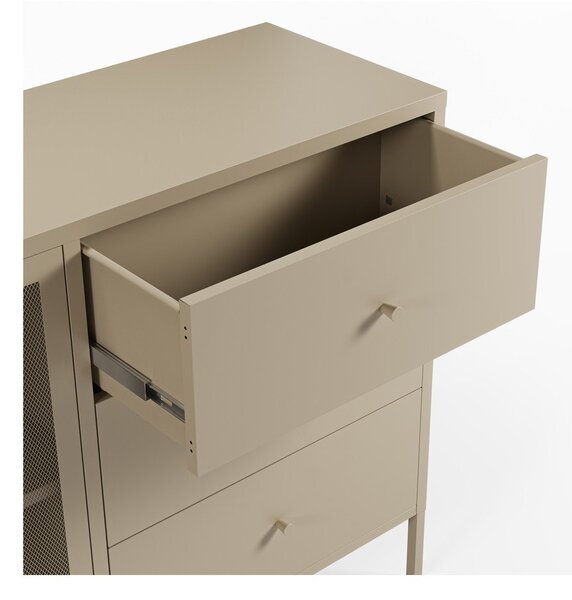 Kremowa metalowa komoda 140x90x40 cm Fayna – Marckeric