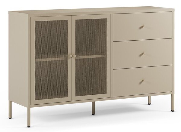 Kremowa metalowa komoda 140x90x40 cm Fayna – Marckeric