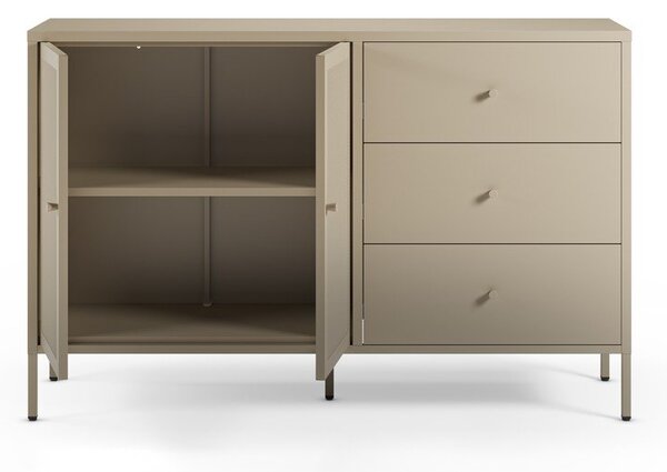 Kremowa metalowa komoda 140x90x40 cm Fayna – Marckeric