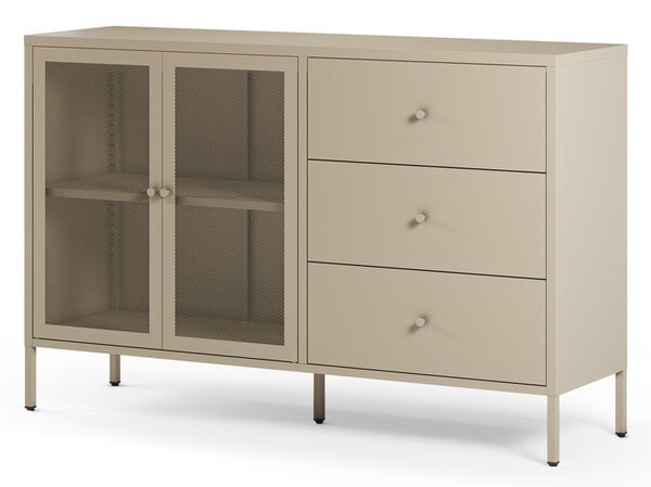 Kremowa metalowa komoda 140x90x40 cm Fayna – Marckeric