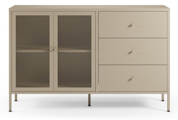 Kremowa metalowa komoda 140x90x40 cm Fayna – Marckeric