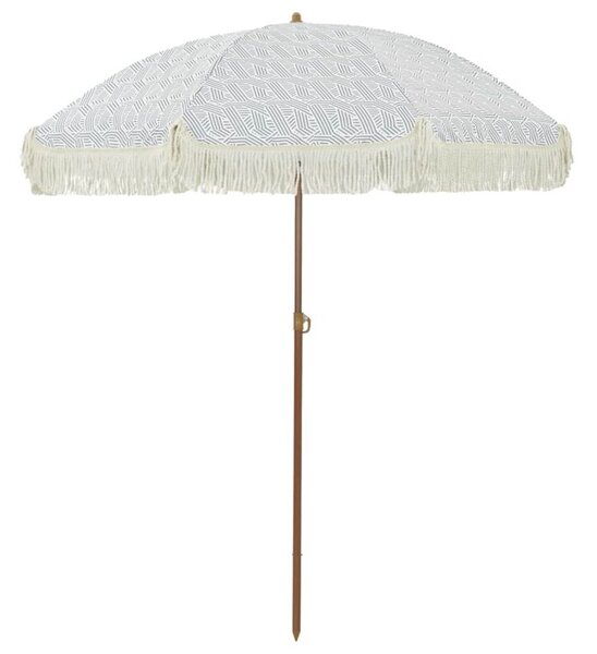 Nowoczesny parasol plażowy z regulacją wysokości i nachylenia, szary/biały