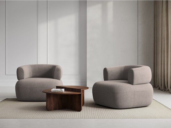 Beżowy fotel z materiału bouclé Jenny – Micadoni Home
