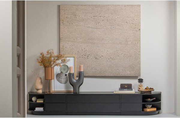 Czarna modułowa szafka pod TV z litego drewna sosnowego 156x40 cm Finca – WOOOD