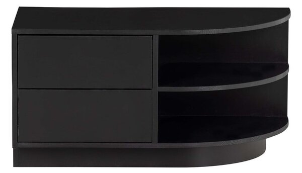 Czarna modułowa szafka pod TV z litego drewna sosnowego 156x40 cm Finca – WOOOD