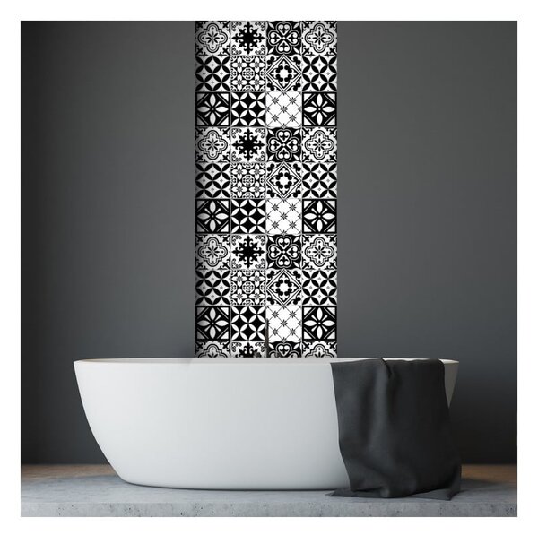 Zestaw 30 naklejek ściennych Ambiance Decal Tiles Azulejos Rosario, 10x10 cm
