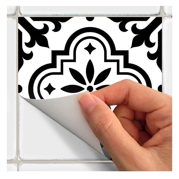 Zestaw 30 naklejek ściennych Ambiance Decal Tiles Azulejos Rosario, 10x10 cm