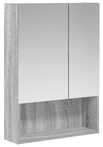 Szafka z lustrem do łazienki szary sonoma 50 x 14,5 x 70 cm