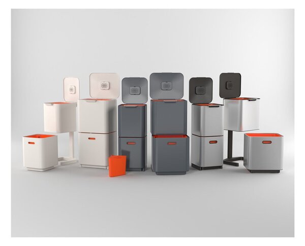 Stalowy kosz na śmieci do segregacji odpadów 40 l Totem Compact – Joseph Joseph
