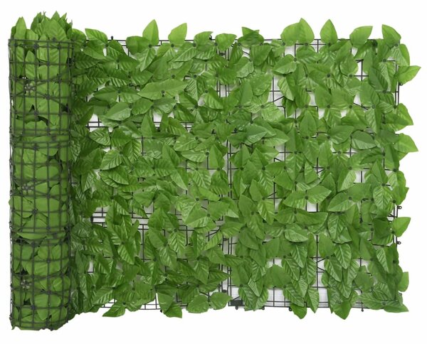 Parawan balkonowy, zielone liście, 300x75 cm