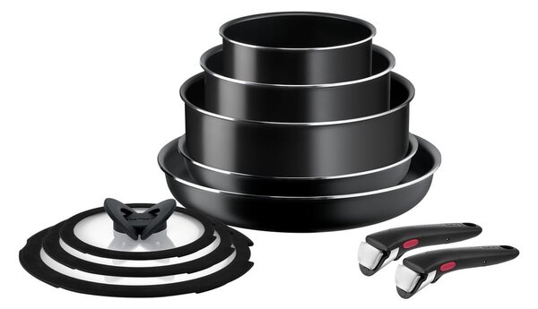 Zestaw garnków aluminiowych 10 el. Ingenio Easy Cook & Clean Black – Tefal