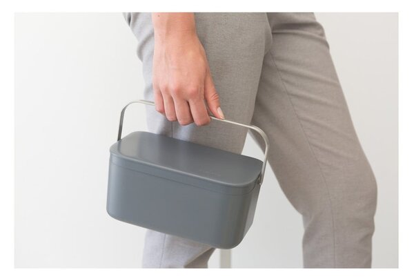 Ciemnoszary pojemnik na odpadki organiczne 1,8 l SinkSide – Brabantia