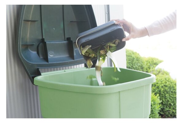 Ciemnoszary pojemnik na odpadki organiczne 1,8 l SinkSide – Brabantia