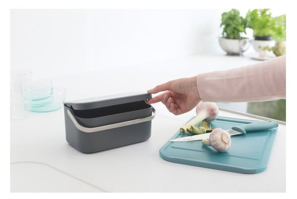 Ciemnoszary pojemnik na odpadki organiczne 1,8 l SinkSide – Brabantia