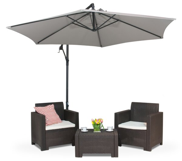 Parasol ogrodowy Neapol ∅3m Garden Point szary