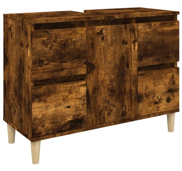 Szafka pod umywalkę, przydymiony dąb, 80x33x60 cm