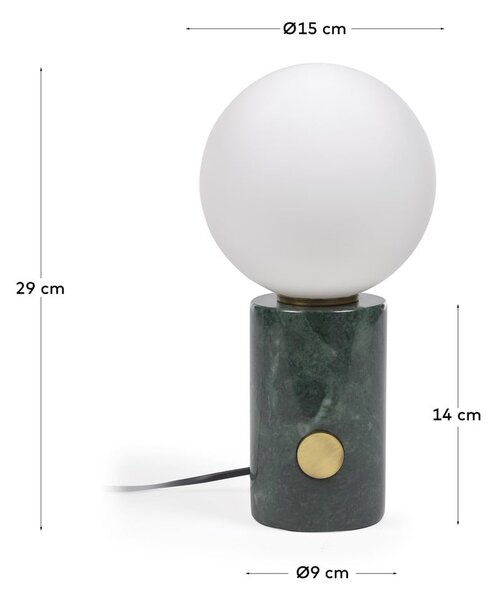 Zielona lampa stołowa ze szklanym kloszem (wys. 29 cm) Lonela – Kave Home