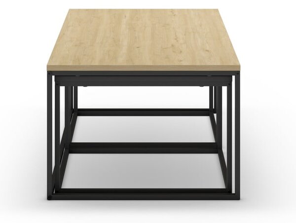 Szaro-naturalne stoliki zestaw 3 szt. 60x110 cm Camelia – Marckeric