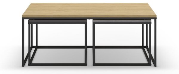 Szaro-naturalne stoliki zestaw 3 szt. 60x110 cm Camelia – Marckeric