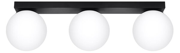 Czarna lampa sufitowa ze szklanym kloszem ø 12 cm Umerta – Sollux