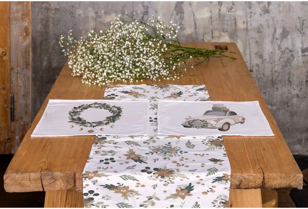 Bawełniany bieżnik ze świątecznym motywem 40x140 cm Festive Flowers – Butter Kings