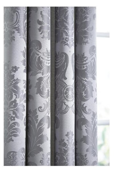 Szare adamaszkowe zasłony zestaw 2 szt. 168x229 cm Damask Jacquard – Catherine Lansfield