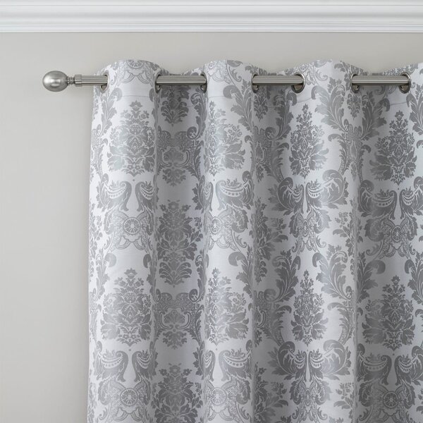 Szare adamaszkowe zasłony zestaw 2 szt. 168x229 cm Damask Jacquard – Catherine Lansfield