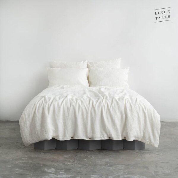 Biała lniana pościel jednoosobowa 140x200 cm White – Linen Tales