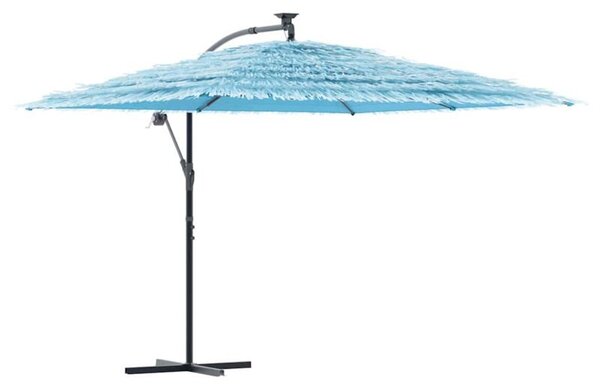 Parasol ogrodowy na stalowym słupku, niebieski, 290x290x238 cm