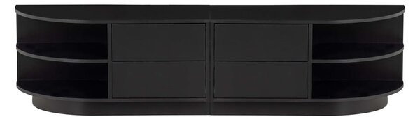 Czarna modułowa szafka pod TV z litego drewna sosnowego 156x40 cm Finca – WOOOD