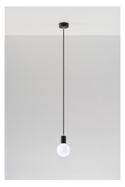 Czarna lampa wisząca Sollux Bombilla
