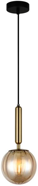 Italux ITALUX PND-2324-1 BRO+AMB - Żyrandol na lince RAVENA 1xE27/5W/230V mosiądz IT0600