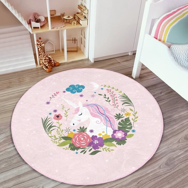 Różowy dywan dziecięcy ø 120 cm Comfort – Mila Home