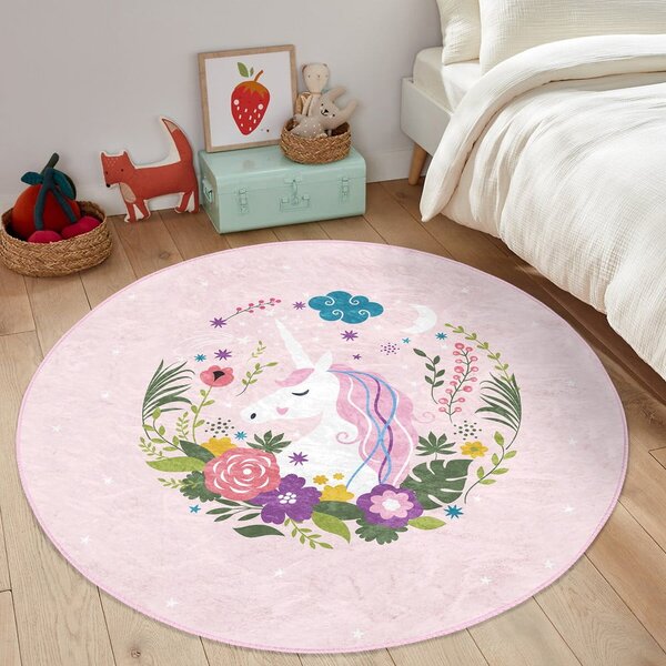 Różowy dywan dziecięcy ø 120 cm Comfort – Mila Home