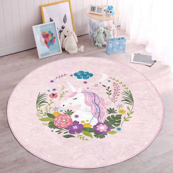 Różowy dywan dziecięcy ø 120 cm Comfort – Mila Home