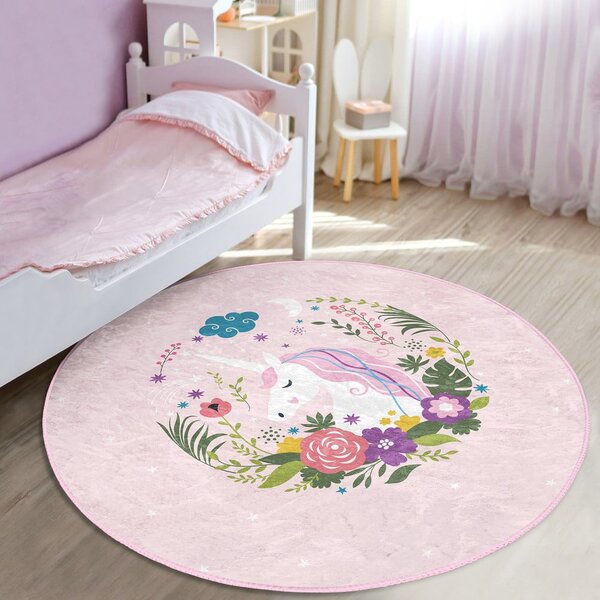 Różowy dywan dziecięcy ø 120 cm Comfort – Mila Home