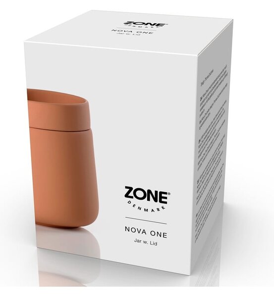 Pomarańczowy kamionkowy organizer łazienkowy na waciki Nova One – Zone
