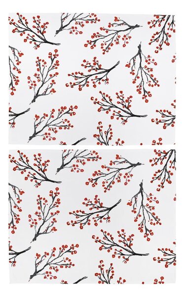 Świąteczne materiałowe maty stołowe zestaw 2 szt. 45x35 cm Rowan Berries – Butter Kings