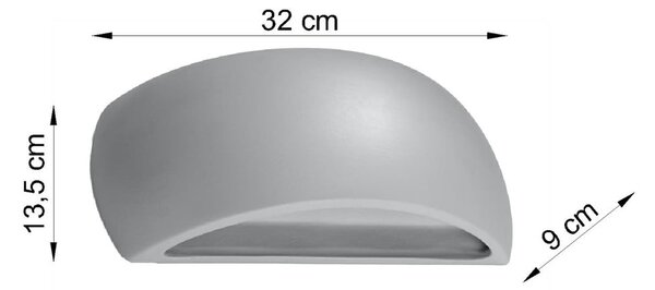 Szary ceramiczny kinkiet Sollux Palermo